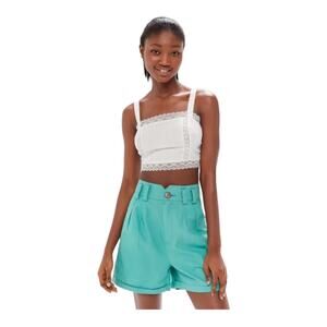 Urban Outfitters Commander Linen High Waisted Trouser Shorts